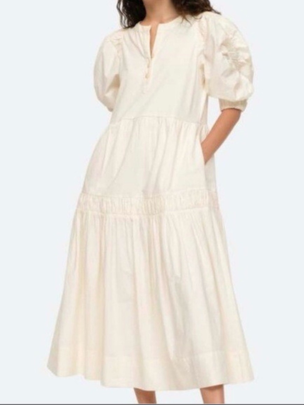 puffed sleeve long dress